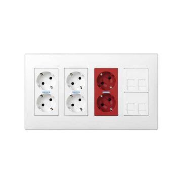 Kit caja pared sai para 4 rj 4 mód. bl.