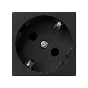 Base enchufe schuko a tornillo grafito