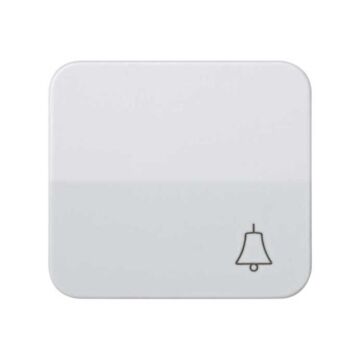 Tecla con grabado campana para pulsador blanco nieve simon 73