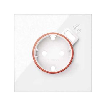 Tapa c/aro rojo base schuko c/carg.usb