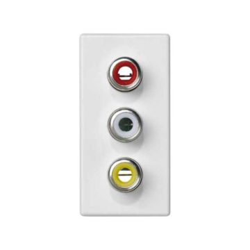 3 conectores rca emb.tornillo c/placa bl