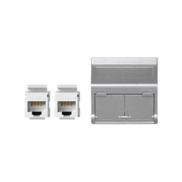 Placa v&d inclin.cg+2rj45 cat.6 utp al.
