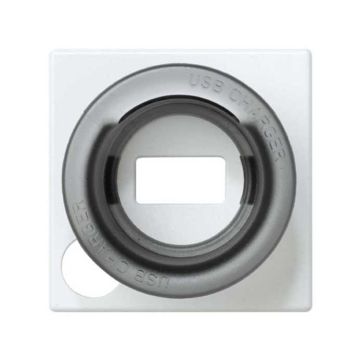 Tapa simon 27 play para toma cargador usb micro blanco