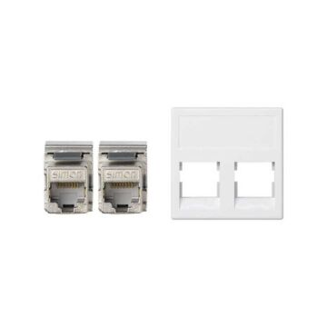 Placa v&d plana sg+2 rj45 cat.5e ftp bl.