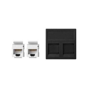 Placa v&d plana cg+2 rj45 cat.6 utp gr.