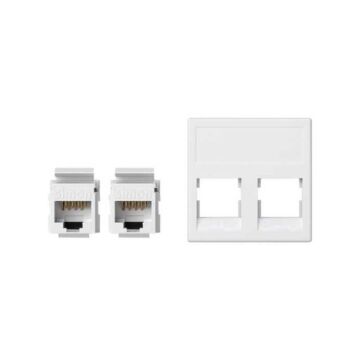 Placa v&d plana sg+2 rj45 cat.5e utp bl.