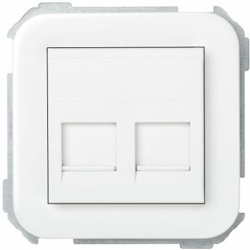 Tapa informatica 2 conectores rj45 univ.