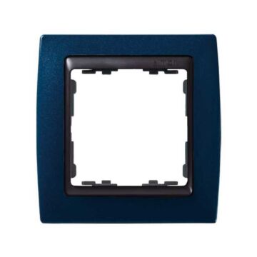 Marco para 1 elemento azul metalizado interior grafito simon 82
