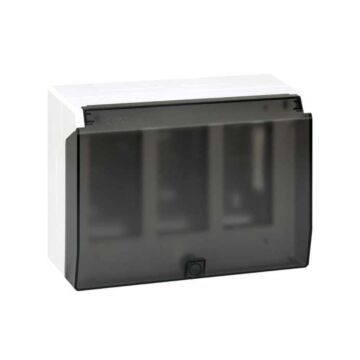 Caja superficie c/tapa 3 mód. dobles bl.