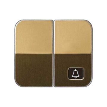Tecla doble para grupo de 1 conmutador y 1 pulsador con grabado campana  bronce simon 75