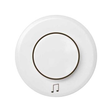 Tapa con botón para regulador de música ambiental blanco nieve simon 88
