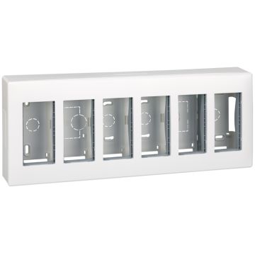 Caja pared superficie 6 mód. dobles bl.