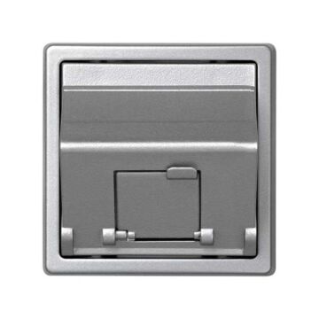 Placa de voz y datos inclinada con guardapolvo con 1 conector rj45 amp® de categoría 5e utp aluminio simon 73 loft