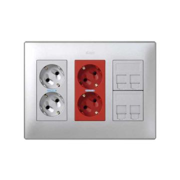 Kit caja pared sai para 4 rj 3 mód. al.