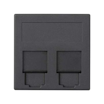 Placa v&d plana cg 2 rj45 keys./syst. gr