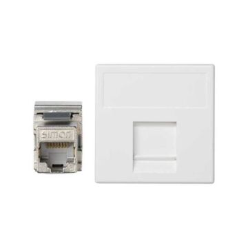Placa v&d plana cg+1 rj45 cat.5e ftp bl.