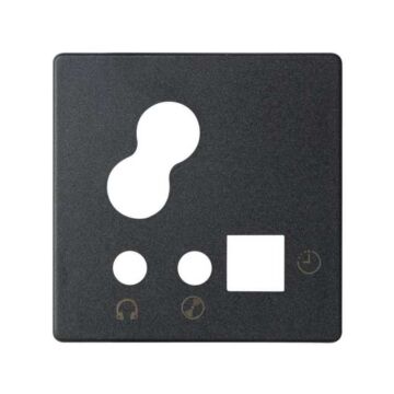 Placa para mando digital de 1 canal con entrada y salida para jack 3,5 mm grafito simon 82