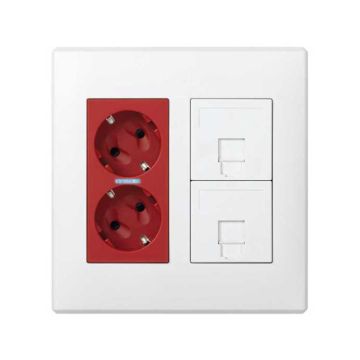 Kit caja pared sai para 2 rj 2 mód. bl.