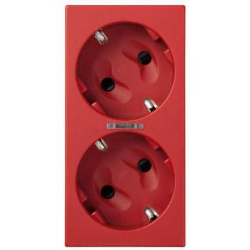 Base doble schuko por corte con led ro