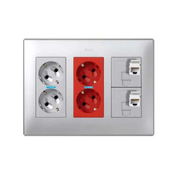 Kit caja pared sai+2 rj45 6u 3 mód. al.
