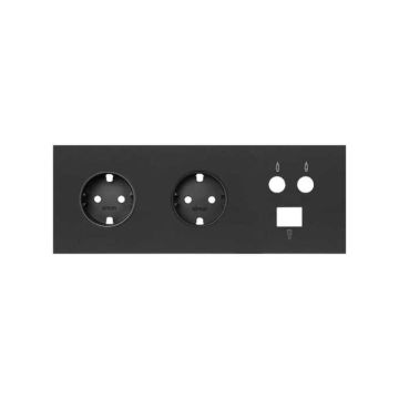 Kit front 3 el. 2 bases + tv + rj45