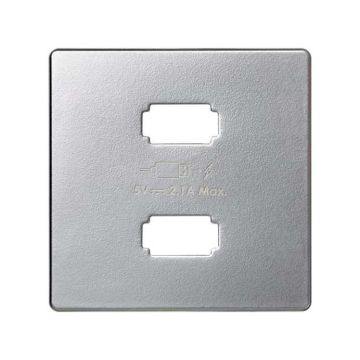 Placa cargador simon 82 2xusb 5v dc 2,1 tipo a aluminio