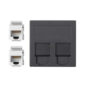 Placa v&d plana cg+2 rj45 cat.5e utp gr.