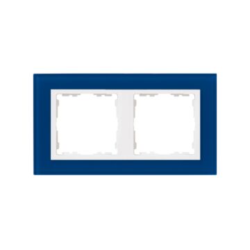 Marco para 2 elementos cristal azul interior blanco simon 82 nature