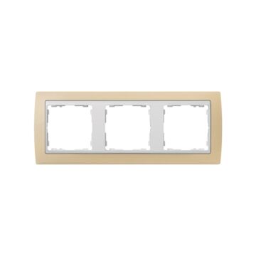 Marco para 3 elementos crema interior blanco simon 82