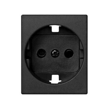 Tapa con dispositivo de seguridad para base de enchufe bipolar con toma de tierra lateral schuko grafito simon 82 centralizaciones