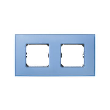 Placa simon 27 con 2 elementos azul mate