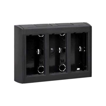 Caja superficie simon cima con 3 módulos gris grafito