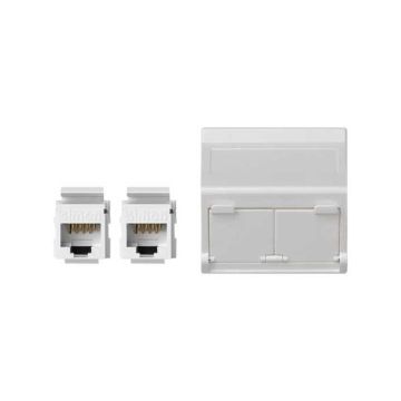 Placa v&d inclin.cg+2rj45 cat.5e utp bl.