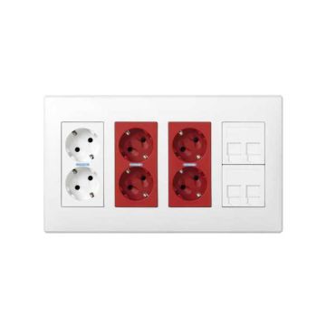 Kit caja pared sai para 4 rj 4 mód. bl.
