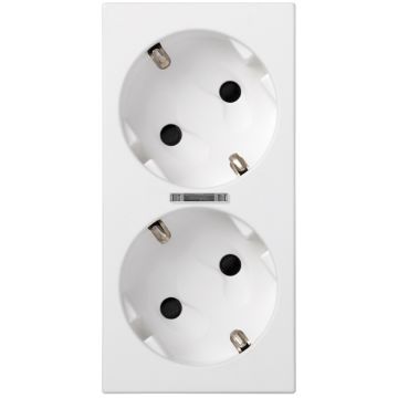 Base doble schuko por corte con led bl