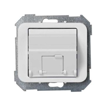 Base adaptadora simon 75 para conexiones informáticas blanco nieve