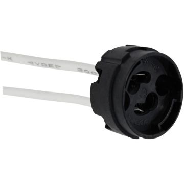 Portalámparas halógeno para lámparas con casquillo GU10. Incluye un cable de silicona.