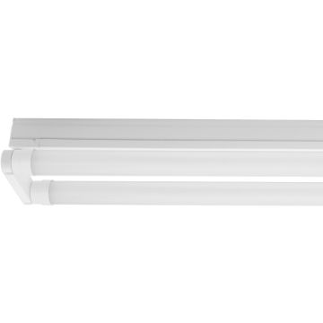 Regleta ARGOS LED de color blanco, portalámparas G13 para 2 lámparas ECTUBE LED 1500mm para alumbrado de interiores.