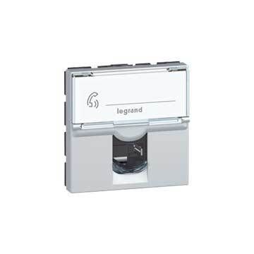 Base rj45 mosaic - cat.6 - utp - 2 módulos - 8 contactos - lcs² - alumino