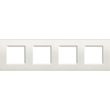 Placa embellecedora livinglight de color blanco - 2 x 4 módulos