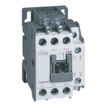 Contactores tripolares ctx³ 22 - 18a - 230 v~ - 1 na + 1 nc - bornas con tornillo