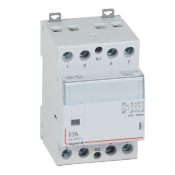 Contactor con bobina 230 v~ - 4p - 400 v~ - 63a - 4 na - 3 módulos
