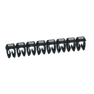 Etiqueta cab 3 para cableado de 0,5 a 1,5mm² - cifra 0 - negro