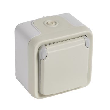 Base de corriente plexo ip 55 - 16a - 2p+t - instalación en superficie - blanco