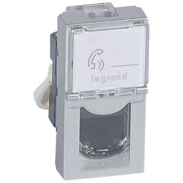 Base rj45 mosaic - cat.6 - utp - 1 módulo - 8 contactos - lcs² - alumino