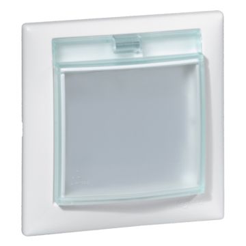 Placa embellecedora estanca valena con tapa (ip44) de 1 elemento de color blanco