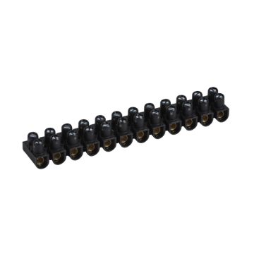 Regleta de conexión nylbloc. 12 bornas con capacidad 10mm². intensidad máx. 57a. negra