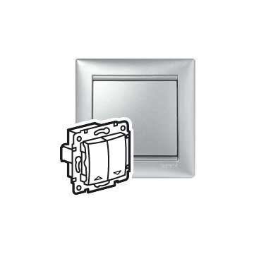 Mecanismo para persianas valena - pulsador con enclavamiento eléctrico - aluminio brillante