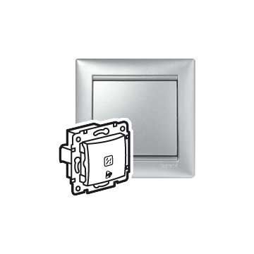 Pulsador valena - luminoso con símbolo de campana - 10a - 250v~ - aluminio brillante