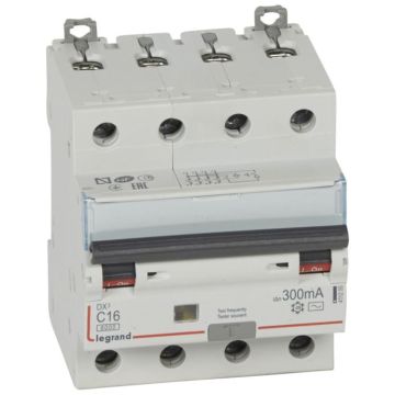 Magnetotérmico diferencial dx³ 6000/10ka - 4p- 400v~ -16 a-curva c- 300ma-tipo ac
